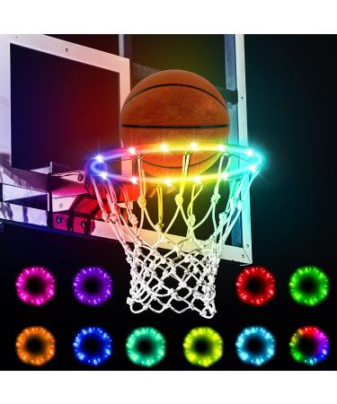 Ajerg LED Basketball Hoop Lights Outdoors, Remote Control Basketball Accessories Rim Lights with 16 Colors 7 Lighting Modes, Waterproof, Basketball Gift for Kids Adults Outdoor Game and Training