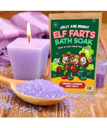 Elf Farts Bath Salts Soak - Funny Christmas Gift for Kids & Teens - Lavender Stocking Stuffer - Buy Online on GoSupps.com