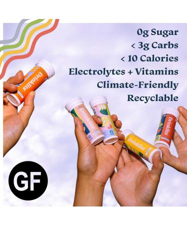 Drinklits Ginger-Lime & Strawberry Daily Support - 6 Tube Combo Pack | Gluten Free Hydration & Immune Boost | 60 Servings Travel Essential - Buy Online on GoSupps.com