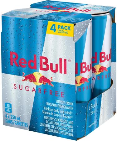 Red Bull Energy Drink Sugar Free 250 ml (4 pack) 250ml (Pack of 4) - Buy Online on GoSupps.com
