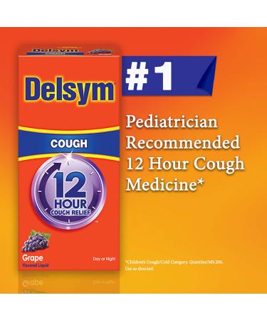 Delsym Adult Cough Suppressant Liquid - Grape Flavor - 5 oz - Pack of 1 - Buy Online on GoSupps.com
