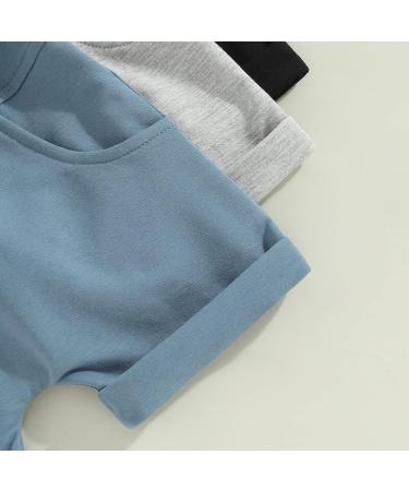 Bagilaanoe Toddler Boy 3 Pack Shorts Set - Casual Loose Drawstring Sweatpants in Black Grey Blue - 0-6 Months - Buy Online on GoSupps.com