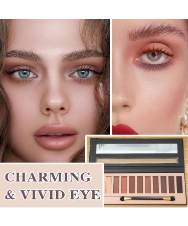 12 Colors Naked Eyeshadow Palette - Natural Matte Pigment Long Lasting & Waterproof Makeup Kit with Brush - Buy Online on GoSupps.com