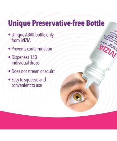 iVIZIA Sterile Lubricant Eye Drops Preservative-Free Moisturizing Dry Eye Relief Contact Lens Friendly - 0.16 fl oz - Buy Online on GoSupps.com