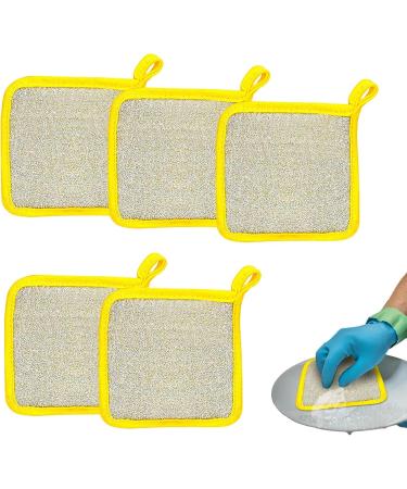 Multipurpose Dishwashing Rags - Double Layer Wipes Dish Cloths Cleaning Rags Sponge Reusable Dish Washing Scrubbers Cleaning Towels Dish Cloth for Kitchen Bathroom - Buy Online on GoSupps.com