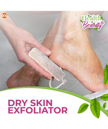 8pk Natural Pumice Stone for Feet | Callus Remover Feet Scrubber Dead Skin Pumice Stones | Foot Scrubber Pumice Stone Feet | Foot Pumice Stone for Hands Foot Stone Pumice for Hard Skin + SOL Sticker - Buy Online on GoSupps.com