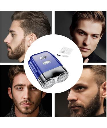Electric Beard Trimmer | Portable Electric Shaver for Men - Beard Grooming Trimmer USB Rechargeable Automatic Face Shaver for Car Travel Home Blue - Buy Online on GoSupps.com