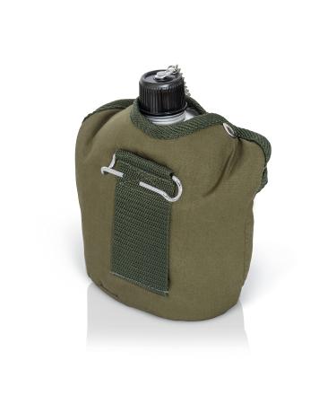Maxam Aluminum Canteen With Cover and Cup, 32 Ounce