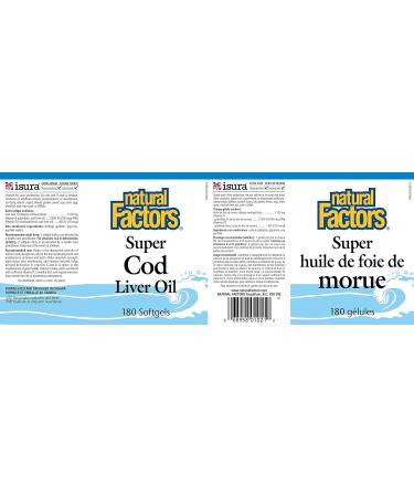 Natural Factors Super Cod Liver Oil - 180 softgels - Buy Online on GoSupps.com