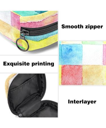 Menstrual Pad Bag with Zipper - Stylish Tampon Pouch for Women & Girls | Watercolor Squares Collection - Buy Online on GoSupps.com