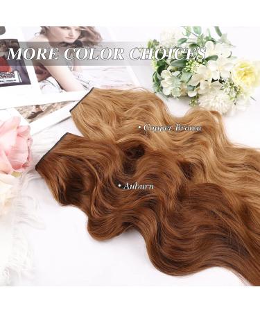 MORICA 20 Inch Invisible Wire Hair Extensions | Auburn Halo Hairpiece - Long Wavy Synthetic Hair | Adjustable Size & 4 Secure Clips for Women - Buy Online on GoSupps.com