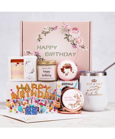 Birthday Gifts for Women,Happy Birthday Bath Set Relaxing Spa Gift Baskets Ideas for Her, Mom, Sister, Female Friends, Coworker, Wife, Girlfriend, Daughter, Unique Gifts for Women Who Have Everything