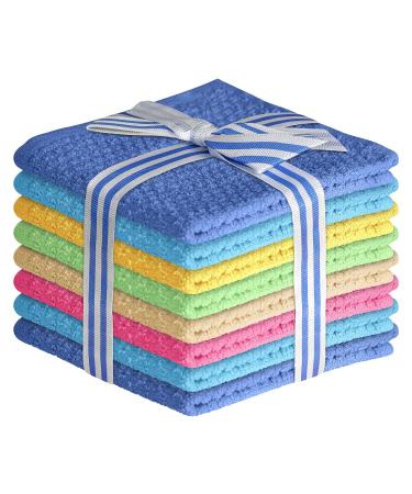 Elaine Karen 100% Cotton WASHCLOTHS, 8pc Set, Colors May Vary 8 Pack