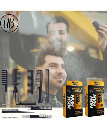 Volumizing Texture Powder Hair Styling Powder Hair Powder for Men Bundle with 2 pk Nishman Powder Hairstyling Wax P1 unibeauties Mens Hair Volumizing Comb Set - Buy Online on GoSupps.com
