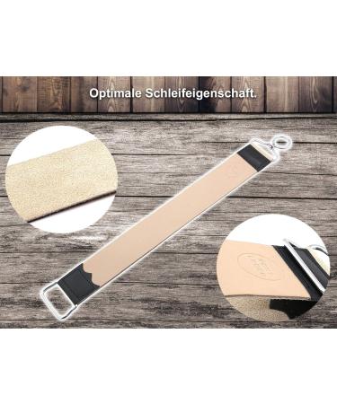 Premium Leather Cowhide String Belt Pull with Razor Beard Knife 5/8 | Gold Osts 2-Part Set | International Shipping from RW Germany - Buy Online on GoSupps.com