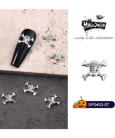 100pcs/set 3D Halloween Nail Art Skeleton Nail Alloy Nail Decoration Vintage Skeleton Nail Art Jewelry Halloween Nail Art Jewelry - Buy Online on GoSupps.com