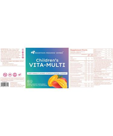 Mountain Meadow Herbs Children's Vita-Multi: Blended Vitamin & Mineral Supplement - Fast Absorbing Liquid Kids Vitamins with Fruits, Greens, and Eye-Protecting Lutein (16 oz.) Vita-Multi Liquid - Buy Online on GoSupps.com