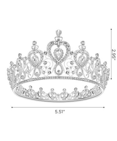 SWEETV Princess Tiara Crown - Silver Wedding Bridal Hair Accessories for Women & Girls - Buy Online on GoSupps.com