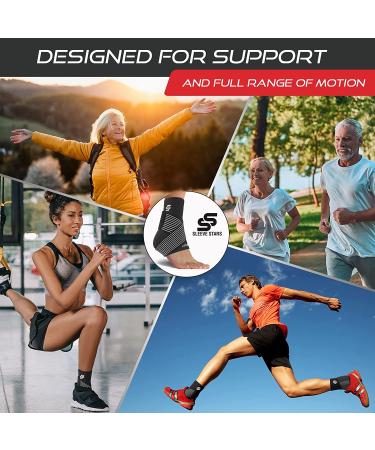 Sleeve Stars Ankle Brace for Plantar Fasciitis Relief - Support Strap for Women & Men - Heel Pain Relief - Foot & Heel Protectors Compression - Black - Buy Online on GoSupps.com