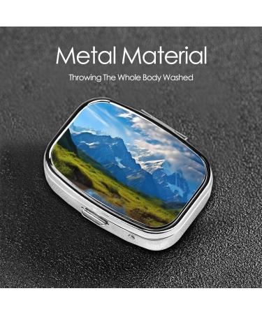 Nature Landscape Square Pill Box - Portable Travel Medicine Organizer for Easy Pill Management - Buy Online on GoSupps.com