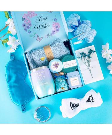 Unique Birthday Gifts for Women | Blue Gift Basket & Relaxing Gift Set for Friends & Family - Buy Online on GoSupps.com