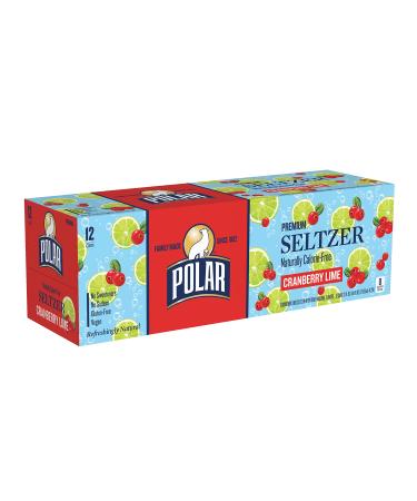 Polar Seltzer Water Cranberry Lime, 12 fl oz cans, 12 pack