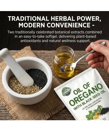 BOFEAFQ Aceite De Oregano Capsulas 2 in 1 Formulated with Black Seed Oil 4X Strength Carvacrol & Thymoquinone Plant Based Non-GMO 150 Count - Buy Online on GoSupps.com