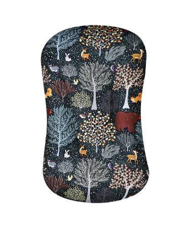 Newborn Lounger Cover for Boys and Girls Removable Cover Ultra Soft Comfortable Lounger Slipcover for Infant Lounger Pillow (Forest Animals) Woodland Animals