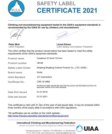 XINDA 22KN Auto Locking Carabiner Clip - Twist Lock, CE UIAA Certified, Heavy Duty - 2 pcs Red - Buy Online on GoSupps.com