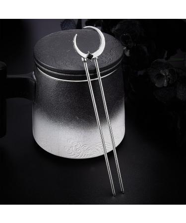 NICENEEDED Vintage Moon Hair Stick Hairpin Double Prong Gemstone Silver Metal Hair Chopsticks for Long Hair Decoration Chignon Hair Jewelry Hair Pin for Women and Girls - Buy Online on GoSupps.com