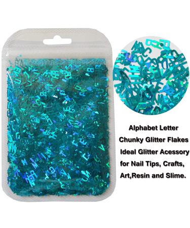 Holographic Number Shaped Glitter Flakes Nail Sticker Set - 8 Colors | Nail Art Manicure Supplies for Epoxy Resin, Slime & Crafts - Buy Online on GoSupps.com