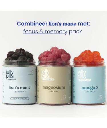 Jelly Pills Lions Mane + Black Pepper Gummies 70 Vegan Gummies Sugar Free Berry Flavor For Memory Focus & Cognitive Support - Buy Online on GoSupps.com
