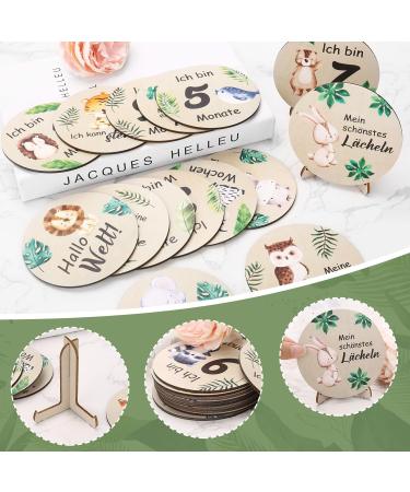 Wooden Double-Sided Baby Milestone Cards - Monthly Photo Props for Newborns | Milestone Announcement Cards - Buy Online on GoSupps.com