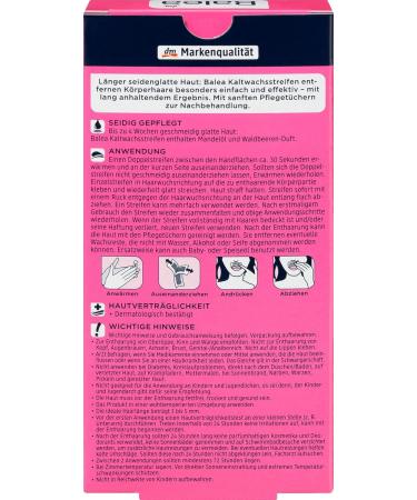Balea Cold Wax Strips for Face - 20 Pieces | Smooth Skin & Easy Hair Removal | International Shipping Available - Buy Online on GoSupps.com