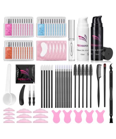 PERMANIA Eyelash Lift Kit  DIY Results Fuller Eyebrows Lifting & Curling for Lashes Salon Quality