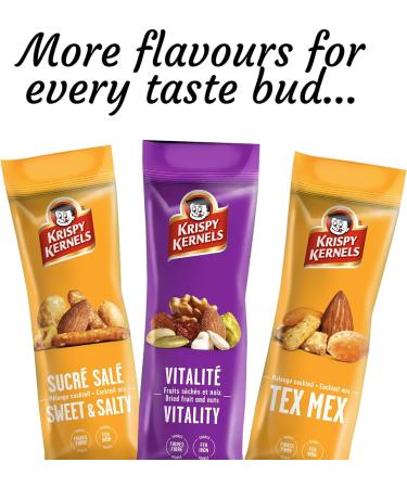 Krispy Kernels | Salty & Spicy Cocktail Mix TEX MEX Premium Quality Mixed Nuts (10 x 60g) - Buy Online on GoSupps.com
