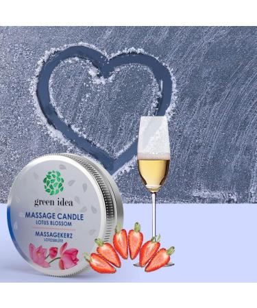 Green Idea Massage Candle with Shea Butter & Essential Oils - Lotus Blossom Scent - Luxurious 30ml Candle for Sensual Pleasure - Buy Online on GoSupps.com