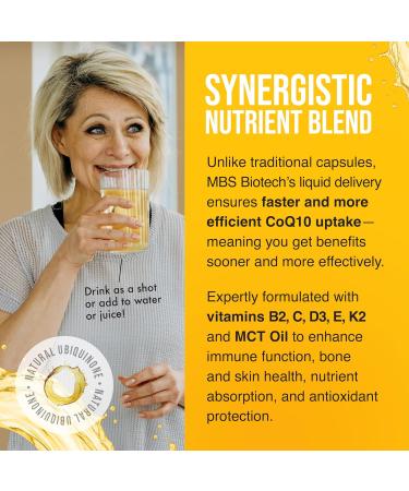 MBS Biotechnology Liquid CoQ10 120mg of Bioavailable Ubiquinone for Superior Absorption. Support Heart Bone and Skin Health with a Natural Antioxidant. 35 Servings in a Convenient 17 oz Bottle. - Buy Online on GoSupps.com