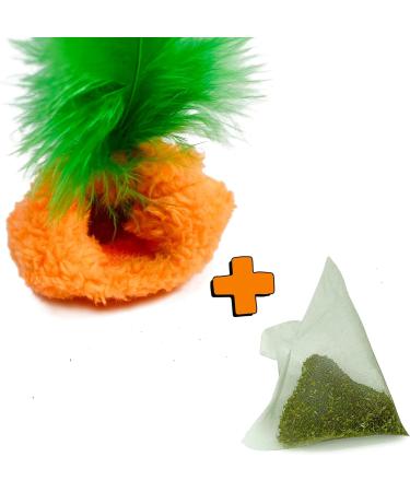 WufWuf MyMeow Krazy Carrot Refillable Cat Toy with 10 Natural Catnip Bags - Interactive Toy for Cats and Kittens - Buy Online on GoSupps.com
