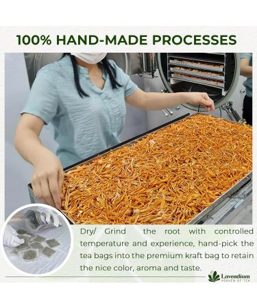 Lavendium Premium 30 Dandelion Root Tea Bags 100% Natural & Pure from Dandelion Root Eco-Conscious Tea Bags Dandelion Root Herbal Tea. No Sugar No Caffeine No Gluten Vegan. - Buy Online on GoSupps.com