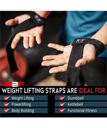 R2F Tensile Aids for Strength Training - 5mm Padded Wrist Protection Weightlifting Straps | Cross-Lifting Powerlifting Gear (Black & White) - Buy Online on GoSupps.com