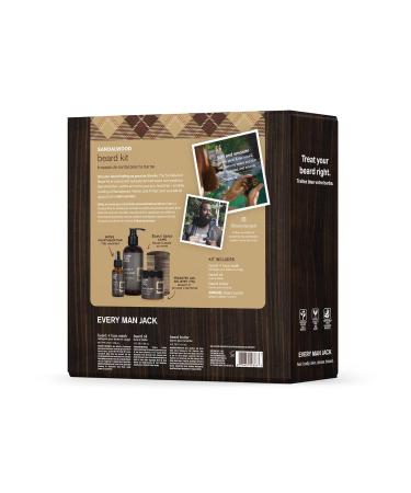 Every Man Jack Sandalwood Beard Kit - Premium Grooming Gift for Men | International Shipping Available - Buy Online on GoSupps.com