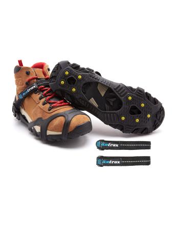 ICETRAX V3 Tungsten Crampons with Straps Combo Pack, Ice Cleats for Shoes and Boots - Ice Grips for Snow and Ice, Non-Slip Shoe Grippers with Reflective Heel L/XL (Men: 9.5-13/ Women:11+)