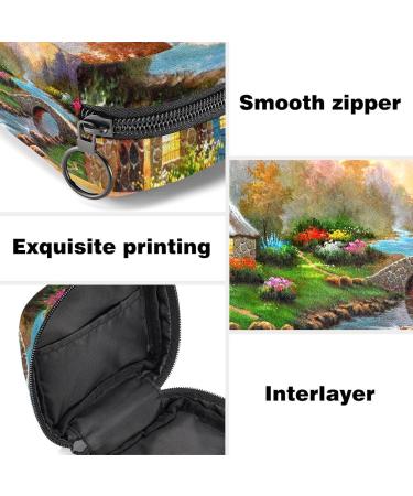 Women's Napkin Storage Bag & Menstrual Cup - Magical Village Painting & Portable Bandages for Period Care - Buy Online on GoSupps.com