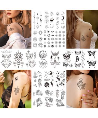 Celaza Temporary Tattoos for Women - 275 Styles of Long-Lasting Fake Tattoo Stickers - Sexy Black Henna Tatuajes Temporales - 61 Sheets - Buy Online on GoSupps.com