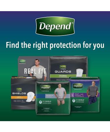 Depend Night Defense Men's Incontinence Underwear, Overnight, Disposable, Large - 28 Count (2 Packs of 14) - Buy Online on GoSupps.com
