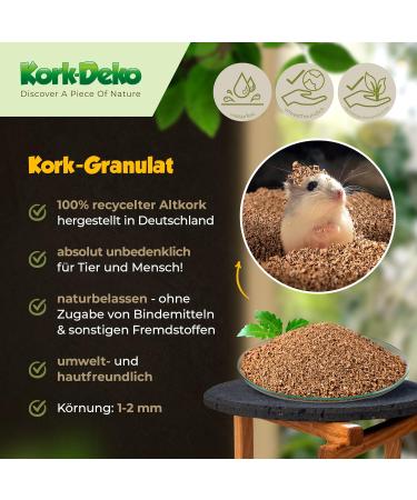 High-Quality 1 Liter Fine Cork Granulate (1-2 mm) for Terrariums Reptile Substrate and Model Building Decoration - Buy Online on GoSupps.com