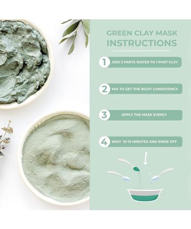 Organic French Green Clay Powder 100% Pure & Natural for Skincare Face Mask Anti Acne Deep Cleansing & Purifying Face Mask Blackhead Remover Oil Control 250 g - Buy Online on GoSupps.com