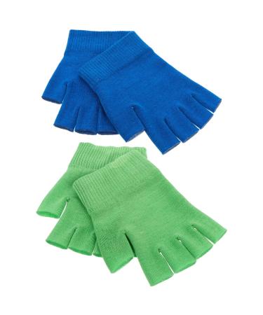 Beaupretty Fingerless Mittens 2pairs with Touch Dry Cosmetic Fingerless Gloves Moisturizing Hands Cracked Moisture Screen Green Home Essential and Oils Office Rough Use Hand Grooming Glove