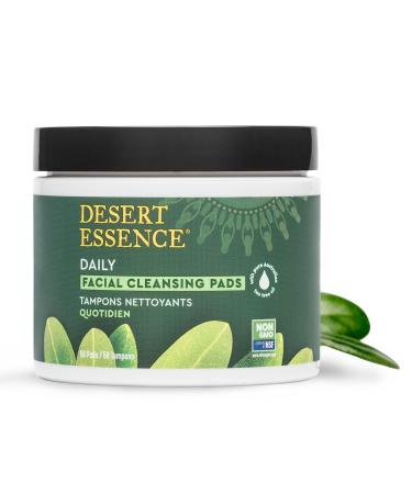 Desert Essence Tea Tree Oil Facial Cleansing Pads - 50 Count (Pack of 3) - Face Cleanser & Makeup Remover - Soothes Skin - Removes Oil & Dirt - Buy Online on GoSupps.com